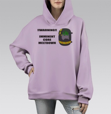 Антивзрывной защитный шлем с предупреждением, Hoodie Mono Fiolet, оверсайз, утепленная