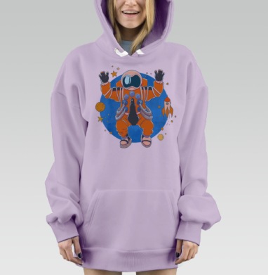 Астронавт, Hoodie Mjhigh Dig Mel, Fiolet, утепленная