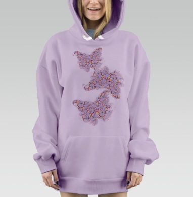 Бабочки мерцают, Hoodie Mjhigh Dig Mel, Fiolet, утепленная