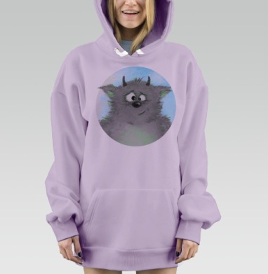 Бамбим, Hoodie Mjhigh Dig Mel, Fiolet, утепленная