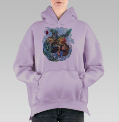 БАНЗАЙ, Hoodie Oversize Fiolet, утепленная