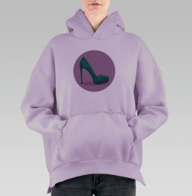 Бархатные туфли, Hoodie Oversize Fiolet, утепленная