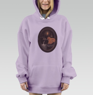 Белка пьёт волшебный эликсир, Hoodie Mjhigh Dig Mel, Fiolet, утепленная