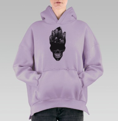 Бессмертные кристаллы, Hoodie Oversize Fiolet, утепленная