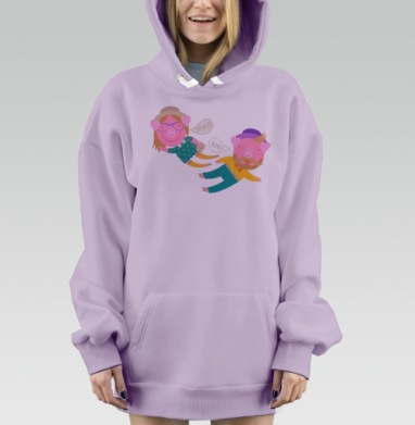Безмятежно парящие хрюши, Hoodie Mjhigh Dig Mel, Fiolet, утепленная