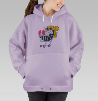 Безмятежный пингвин, Hoodie Oversize Fiolet