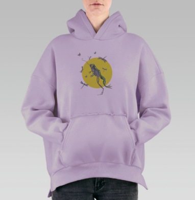 Биомеханическая лягушка, Hoodie Oversize Fiolet, утепленная