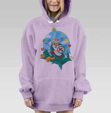 Богатырь К, Hoodie Mjhigh Dig Mel, Fiolet, утепленная