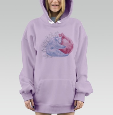 Большая любовь, Hoodie Mjhigh Dig Mel, Fiolet, утепленная