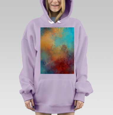 Брызги абстрактные, Hoodie Mjhigh Dig Mel, Fiolet, утепленная