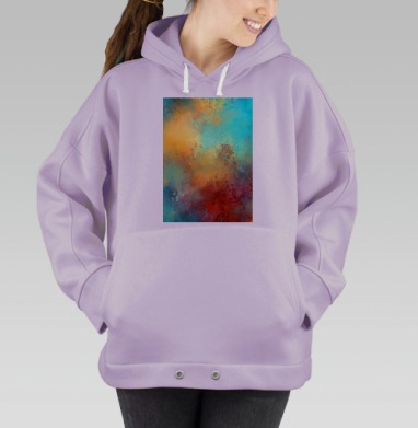 Брызги абстрактные, Hoodie Oversize Fiolet