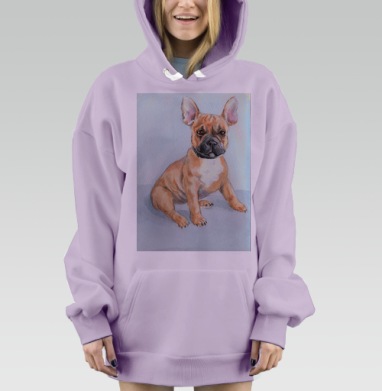 Бульдог-француз, Hoodie Mjhigh Dig Mel, Fiolet, утепленная