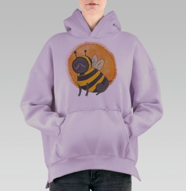 Бульдожек, Hoodie Oversize Fiolet, утепленная