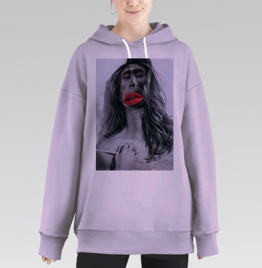Целуй меня нежно, Hoodie Long Oversize Fiolet