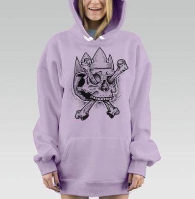 Череп короля, Hoodie Mjhigh Dig Mel, Fiolet, утепленная