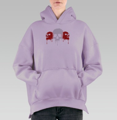 Черепа Серия, Hoodie Oversize Fiolet, утепленная