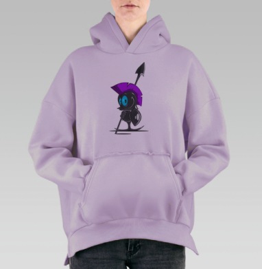 Чёрная  пешка, Hoodie Oversize Fiolet, утепленная