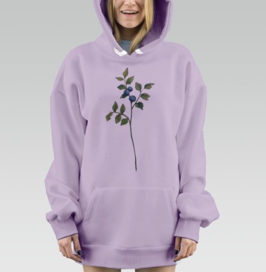 Черничка, Hoodie Mjhigh Dig Mel, Fiolet, утепленная