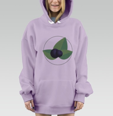 Черничное лето, Hoodie Mjhigh Dig Mel, Fiolet, утепленная