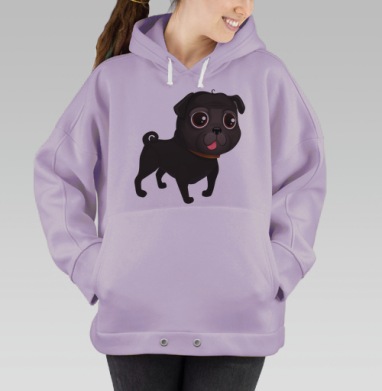 Черный мопс, Hoodie Oversize Fiolet