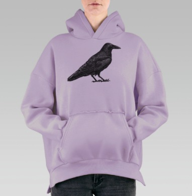 Чёрный ворон, Hoodie Oversize Fiolet, утепленная
