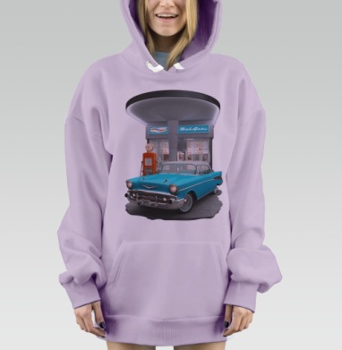 Chevrolet Bel Air Black / Шевроле Бел Эйр Черный, Hoodie Mjhigh Dig Mel, Fiolet, утепленная