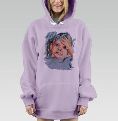 Цвет настроения серый, Hoodie Mjhigh Dig Mel, Fiolet, утепленная