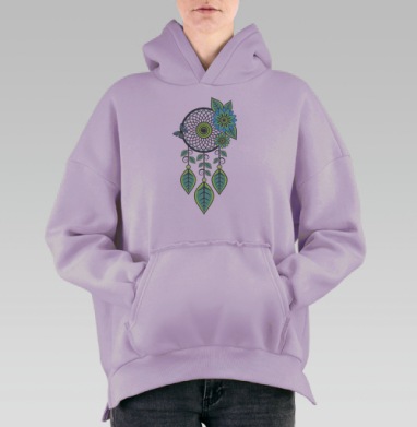 Цветочный Ловец, Hoodie Oversize Fiolet, утепленная