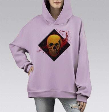 Цветы Жизнь Бесконечность, Hoodie Mono Fiolet, оверсайз, утепленная