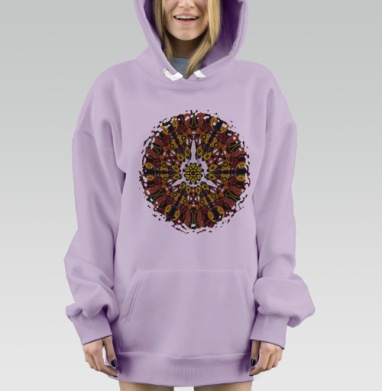Цветущий Калейдоскоп, Hoodie Mjhigh Dig Mel, Fiolet, утепленная