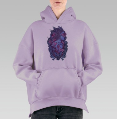 Дарк флоу, Hoodie Oversize Fiolet, утепленная