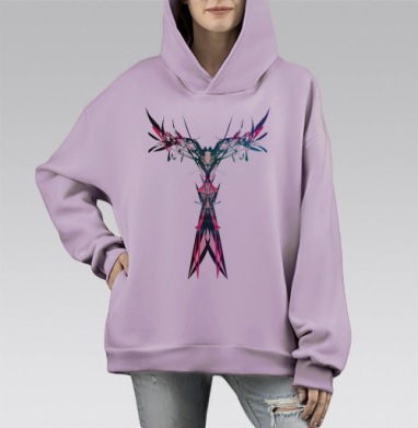 deerror / Антиошибка, Hoodie Mono Fiolet, оверсайз, утепленная