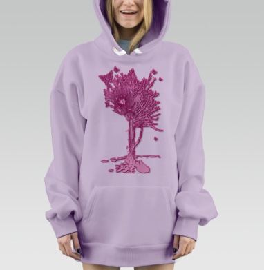 Дерево бабочек, Hoodie Mjhigh Dig Mel, Fiolet, утепленная
