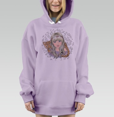 Девочка и Леопард, Hoodie Mjhigh Dig Mel, Fiolet, утепленная