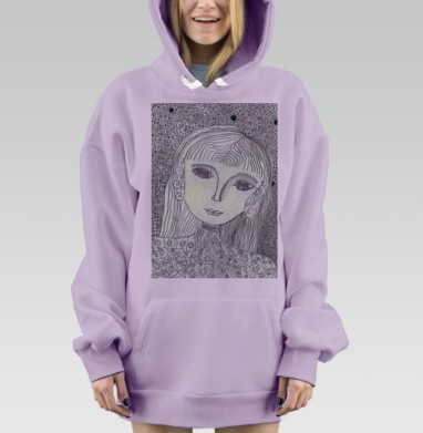 Девочка с двумя зрачками, Hoodie Mjhigh Dig Mel, Fiolet, утепленная