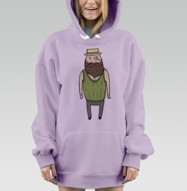 Джентльмен с моноклем, Hoodie Mjhigh Dig Mel, Fiolet, утепленная