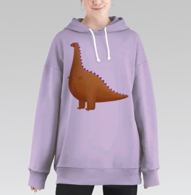Динозавр (Живая Азбука), Hoodie Long Oversize Fiolet