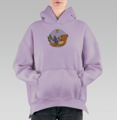 Дизайнер, Hoodie Oversize Fiolet, утепленная