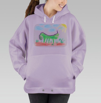 Довольный Динозавр, Hoodie Oversize Fiolet