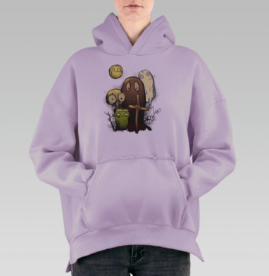 ДРУЗЬЯ, Hoodie Oversize Fiolet, утепленная