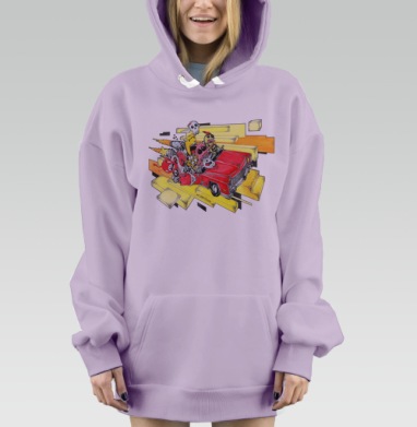 Дудлы без тормозов, Hoodie Mjhigh Dig Mel, Fiolet, утепленная