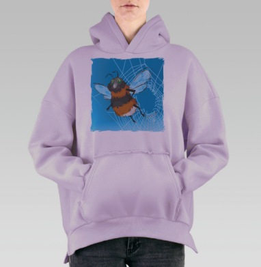 Дядька-шмель, Hoodie Oversize Fiolet, утепленная