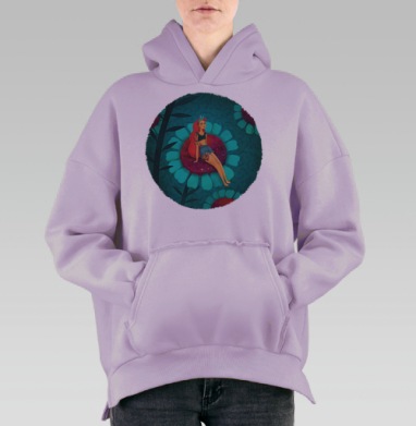 Дюймовочка, Hoodie Oversize Fiolet, утепленная