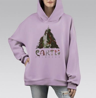 Earth witch / Земная ведьма, Hoodie Mono Fiolet, оверсайз, утепленная