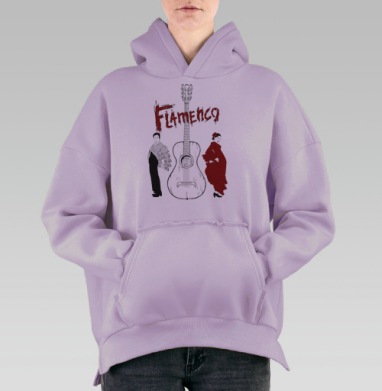 Энергия и страсть фламенко – стильное оформление, Hoodie Oversize Fiolet, утепленная