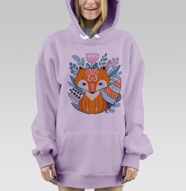 Этник Фокс, Hoodie Mjhigh Dig Mel, Fiolet, утепленная