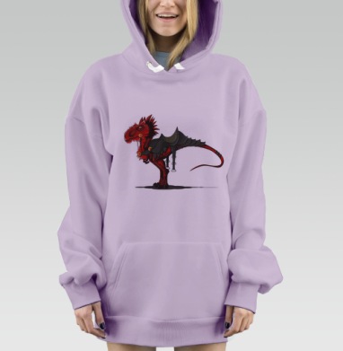 Ездовой динозавр, Hoodie Mjhigh Dig Mel, Fiolet, утепленная