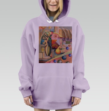 Фэнтези_натюрморт, Hoodie Mjhigh Dig Mel, Fiolet, утепленная