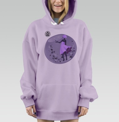 Фигура в шаре с мечтательной атмосферой, Hoodie Mjhigh Dig Mel, Fiolet, утепленная