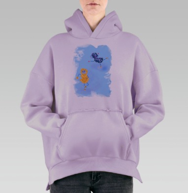 Фигурно катающиеся овечки, Hoodie Oversize Fiolet, утепленная
